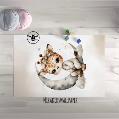 فرش کودک طرح زرافه کوچولو
